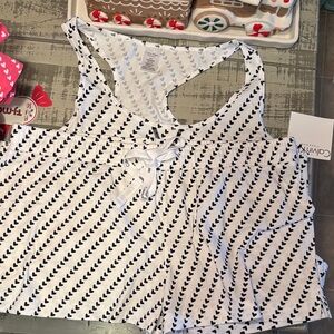 Calvin Klein Black and White Patterned Tank Top